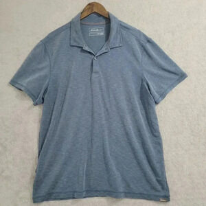 Eddie Bauer Mens XL Active Polo Shirt Blue Tencel Lyocell/Polyester ‎ 4CT